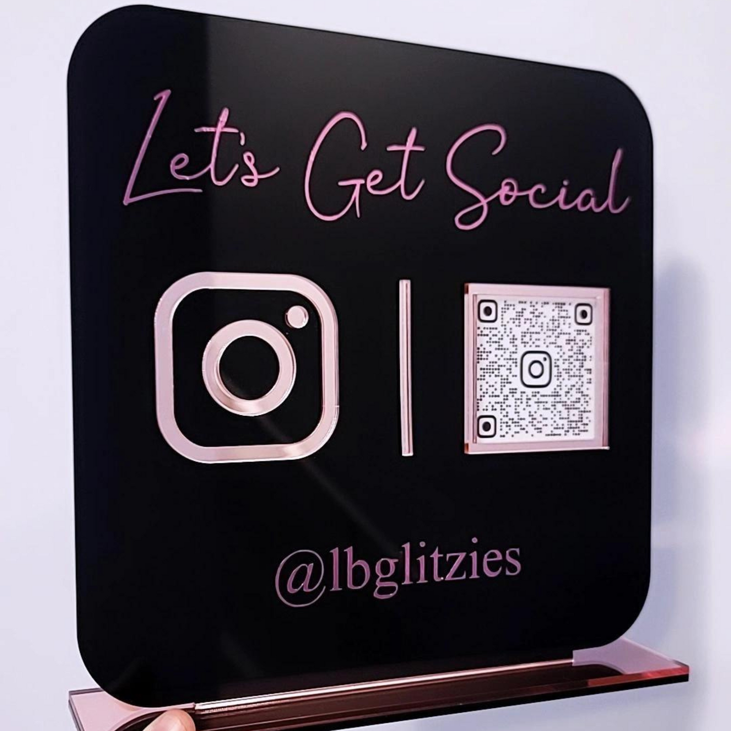Custom Let's Get Social Instagram QR Code Sign