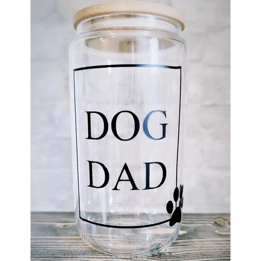 Dog Dad Glass Cup