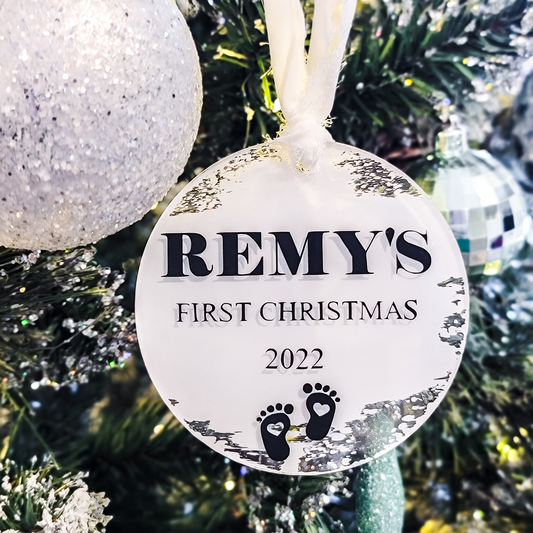 Hand-Painted Baby's First Christmas Ornament