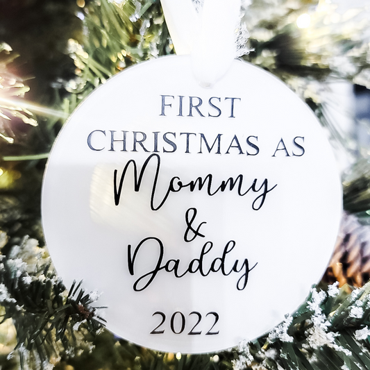 First Christmas As Mommy and Daddy Ornament