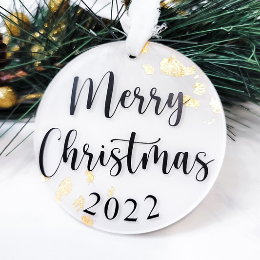 Hand-Painted Merry Christmas Ornament